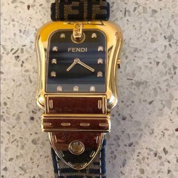 Fendi Accessories - AUTHENTIC FENDI woman’s MONOGRAM GOLD WATCH.
